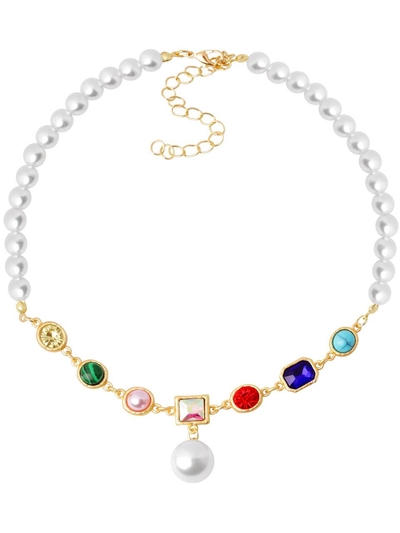 Victorian Statement Chunky Cluster Pearl Choker Necklace_img_5
