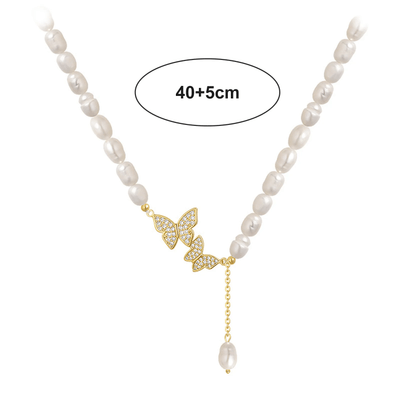 Imitation Pearl Butterfly Necklace_img_5
