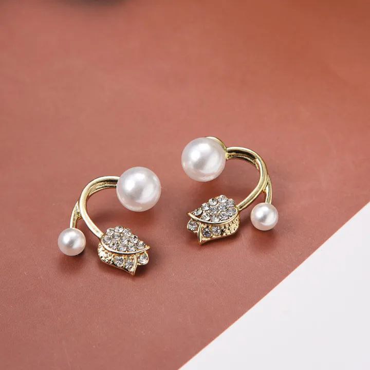 French Luxury Crystal Tulip Flower Stud Earrings_img_3