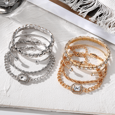 4pcs Dimond Cut stone bracelet set ✨_img_2