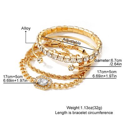 4pcs Dimond Cut stone bracelet set ✨_img_5