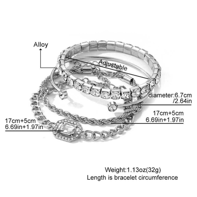 4pcs Dimond Cut stone bracelet set ✨_img_6