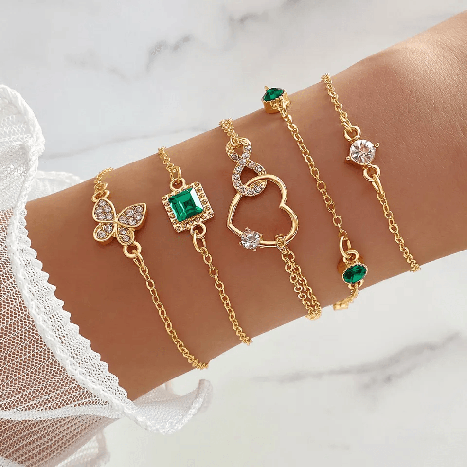 Emerald green Diamond bracelet Set 💚