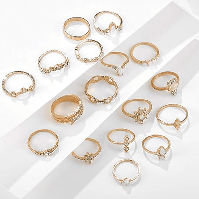 17Pcs Bohemian Knuckle Ring Set_img_1