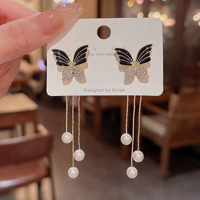 Black Butterfly Korean Earrings_img_2