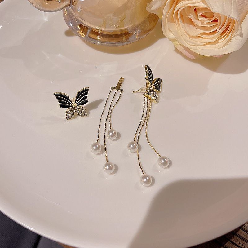 Black Butterfly Korean Earrings_img_3