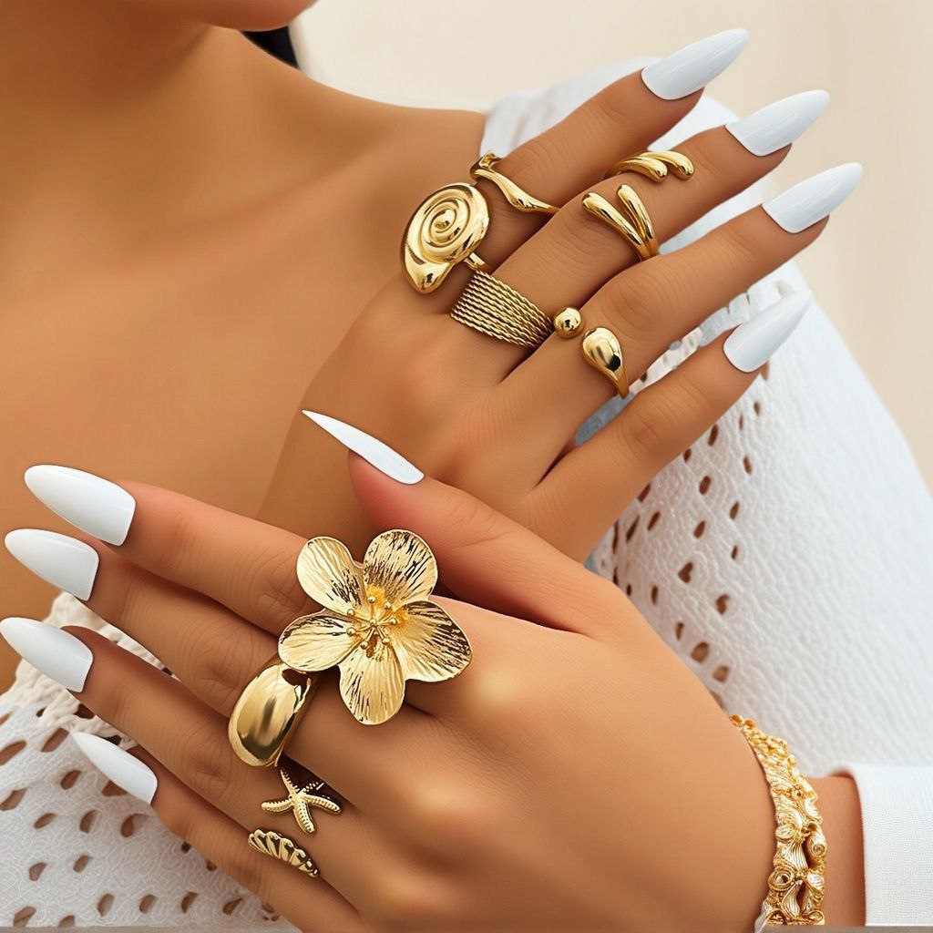 8pcs Golden Elegant Ring set combo ✨🥰