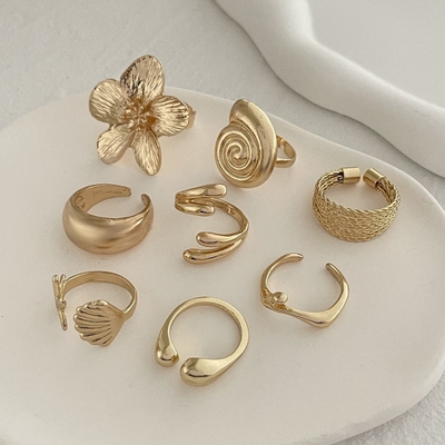 8pcs Golden Elegant Ring set combo ✨🥰_img_1