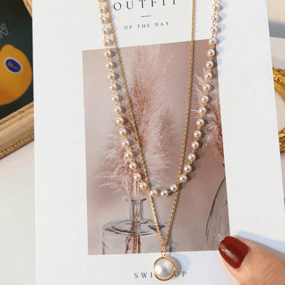 Double layer Korean Pearl Pendant_img_3
