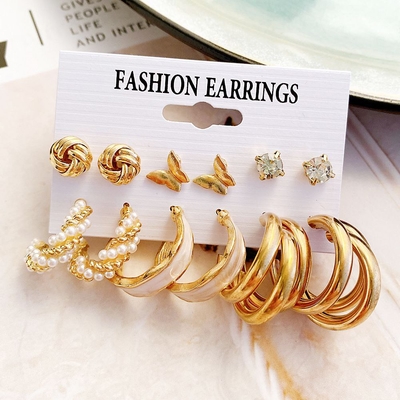 6Pcs Trending Butterfly Earrings Set_img_0