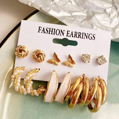 6Pcs Trending Butterfly Earrings Set_img_1