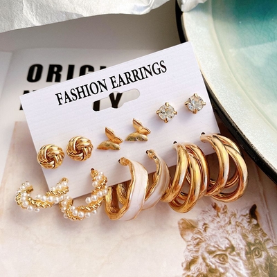 6Pcs Trending Butterfly Earrings Set_img_2