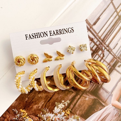 6Pcs Trending Butterfly Earrings Set_img_4