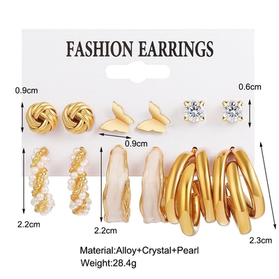 6Pcs Trending Butterfly Earrings Set_img_5