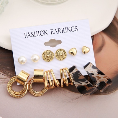 6Pair Elegant Leopard Print Earrings Set_img_1