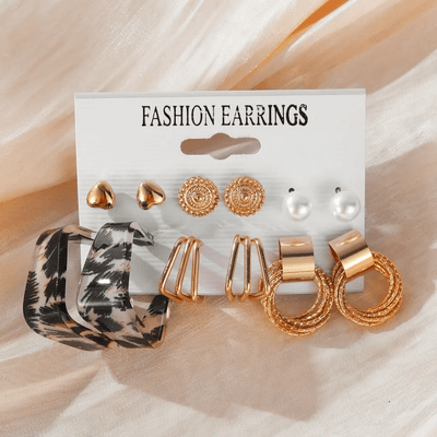 6Pair Elegant Leopard Print Earrings Set_img_2
