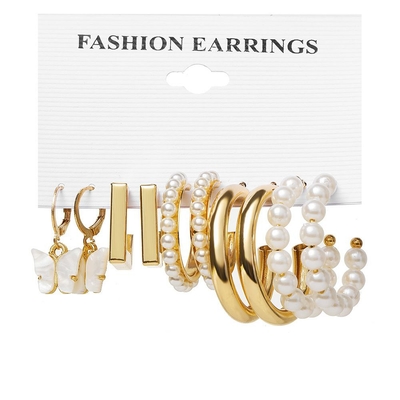 5pairs butterfly Hoop Style Earring Set_img_3