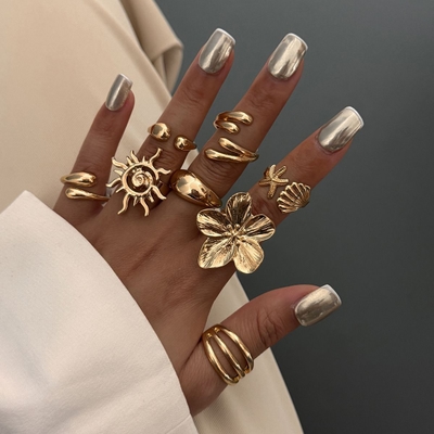 Retro Geometric Ringset (8pcs)_img_3