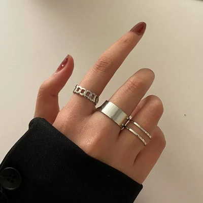 3pcs Cross star adjustable ring set_img_1