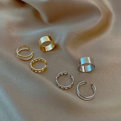 3pcs Cross star adjustable ring set_img_3