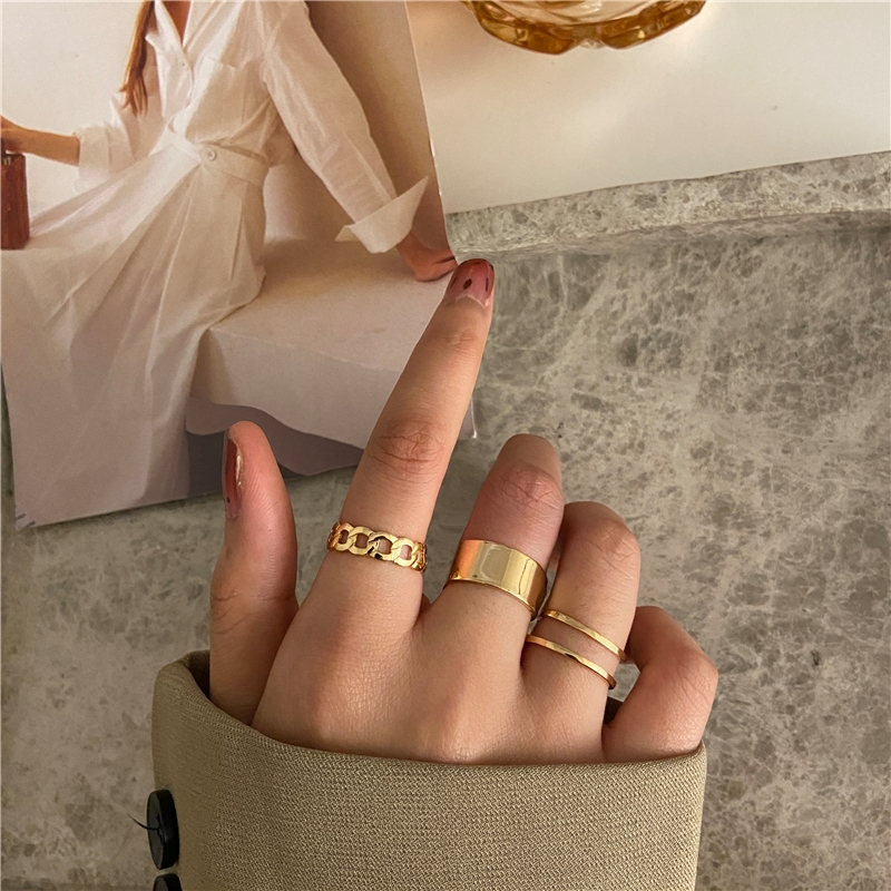 3pcs Cross star adjustable ring set