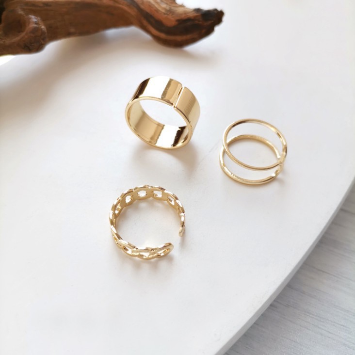 3pcs Cross star adjustable ring set_img_7