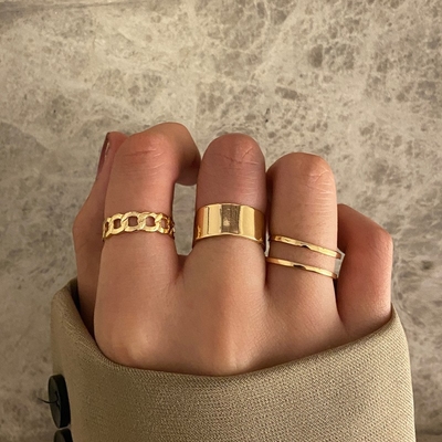 3pcs Cross star adjustable ring set_img_8